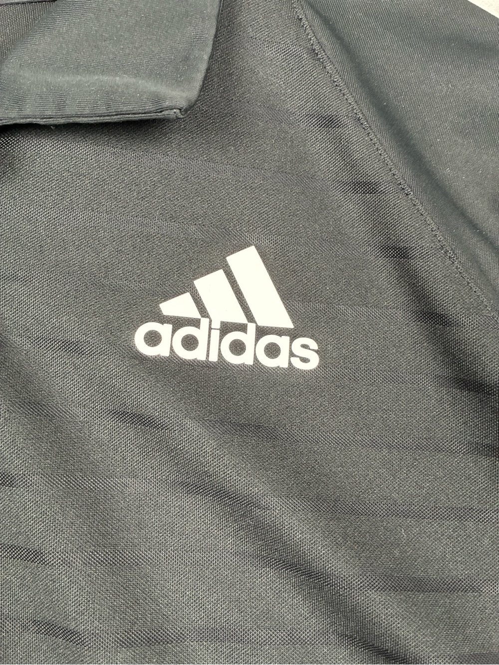 Adidas Primegreen Golf Polo Mens Large, Black Stripe Pattern Moisture Wicking